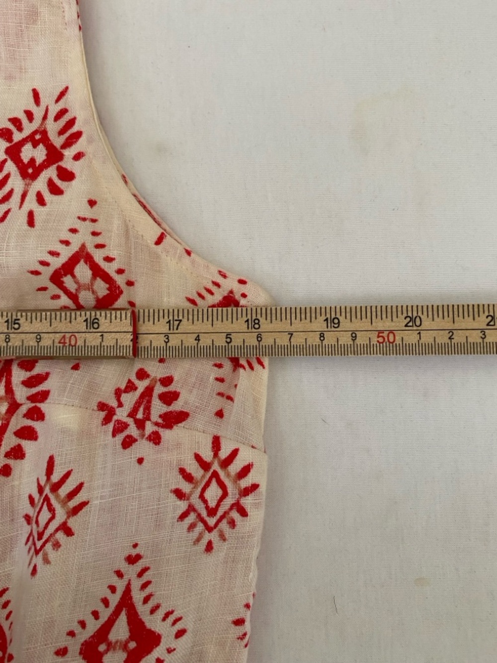 Artisan NY 100% Linen Embroidered Tunic | Size S | Boho Chic White & Red - Picture 10 of 14